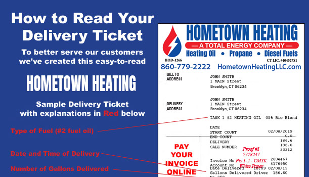 Hometown Heating sample bioHeat delivery ticket