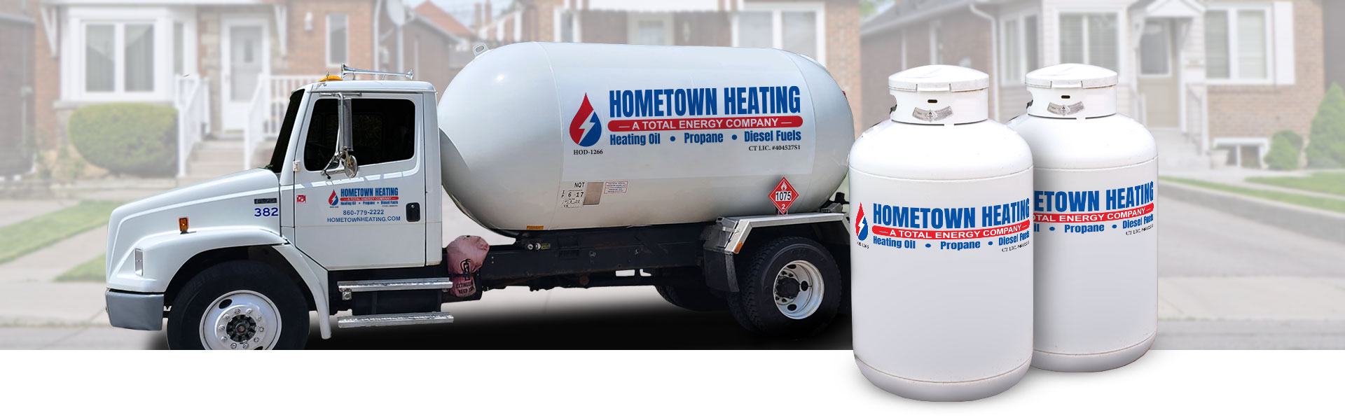 Hometown Heating delivering propane to a homeowner in Northeastern CT